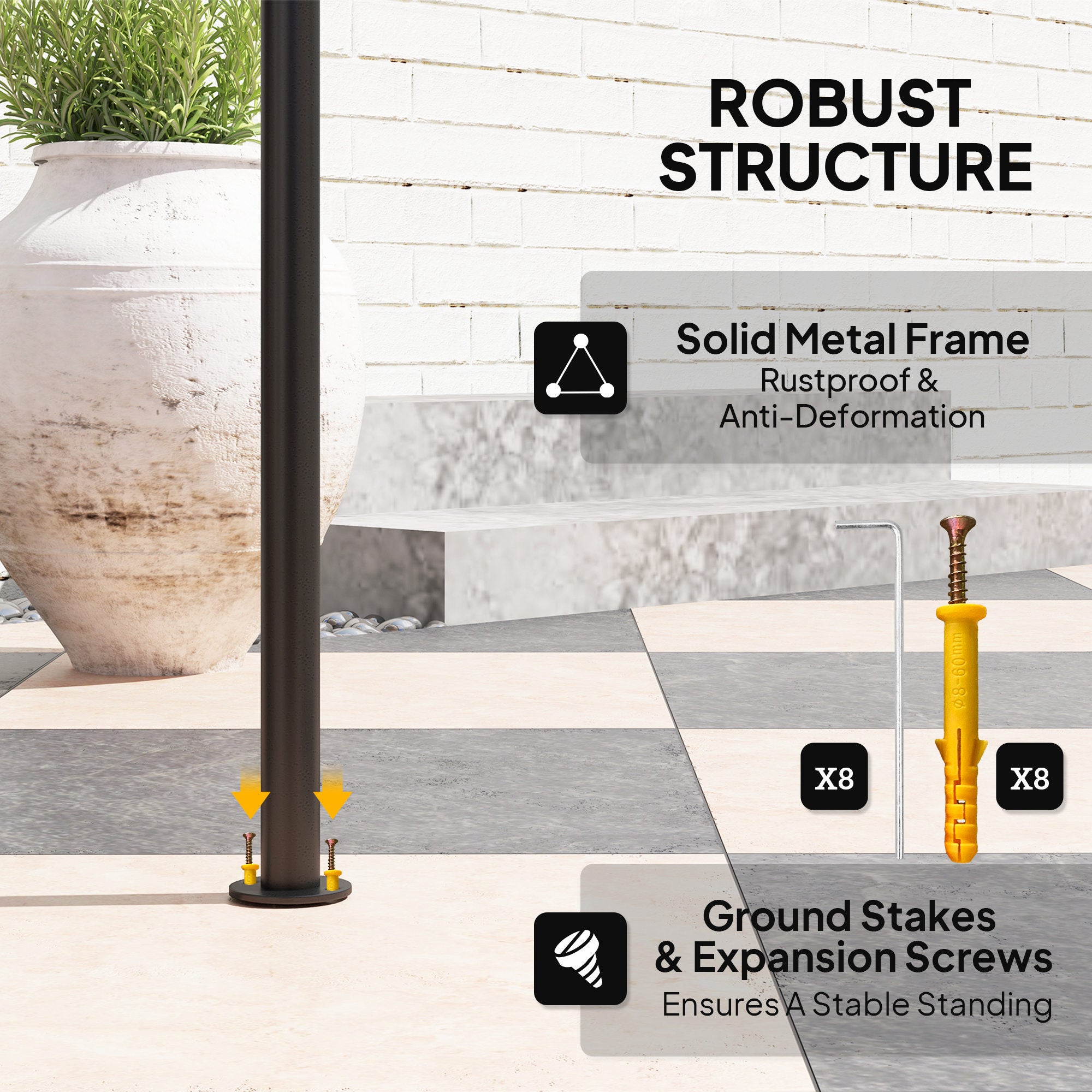 8 Foot Double Tiered BBQ Grill Gazebo with LED Lights Dark Grey