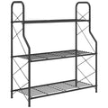3-Tier Metal Plant Stand, Heavy Duty Ladder Shelf Potted Plants Display Rack, Indoor Outdoor Flower Pot Holder