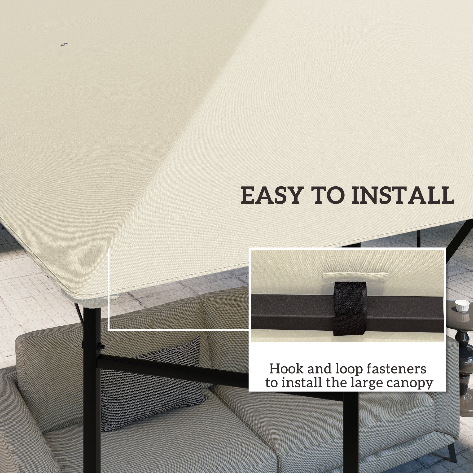 3 x 3 Metre Gazebo Canopy Replacement Set - Cream, UPF30+ Polyester