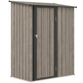 5ft x 3ft Metal Garden Storage Shed with Lockable Door - Light Grey