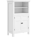 Modern Multi-Storage Bathroom Cabinet with Shelves and Cupboard - White