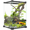 12L Vivarium for Lizards, Frogs, Snakes, Turtles & Tortoises with Anti-Escape Design and Ventilation - Black