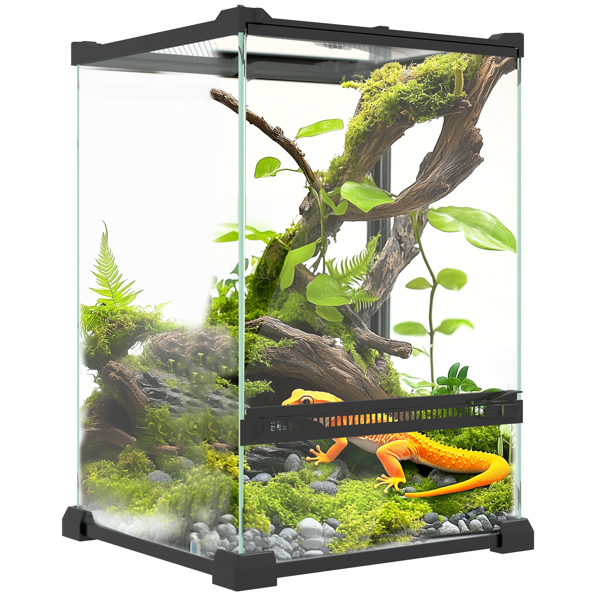 12L Vivarium for Lizards, Frogs, Snakes, Turtles, Tortoises w/ Anti-Escape Design, Ventilation