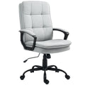 Linen-Look Double-Padded Office Chair - Grey
