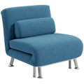 Single Foldable Sofa Bed with Pillow 1 Person Sleeper Lounge - Blue