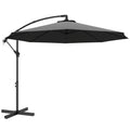3m Overhanging Cantilever Parasol, with Cross Base - Grey