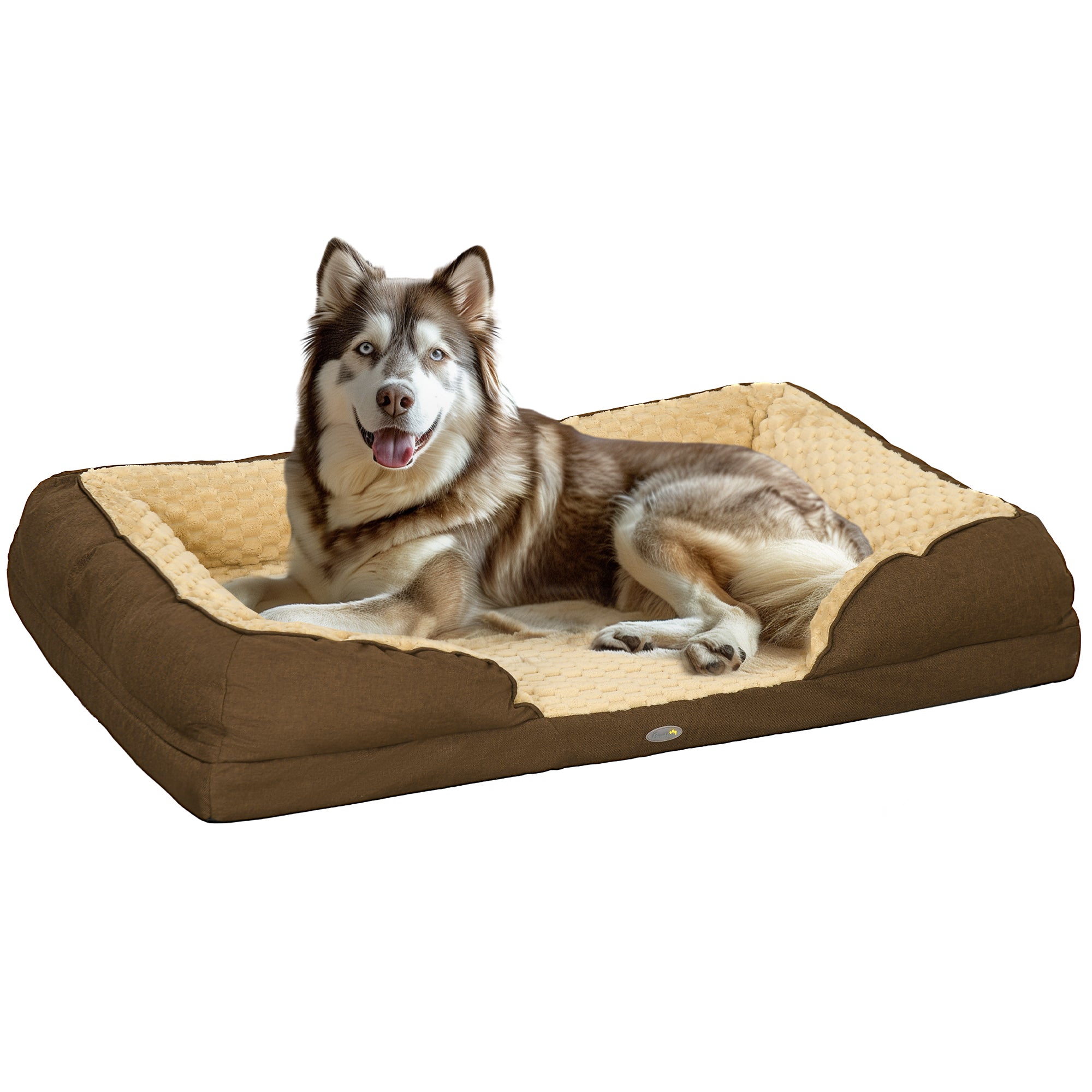 Calming Dog Bed Pet Mattress w/ Removable Cover, Anti-Slip Bottom, for Large Dogs, 120L x 80W x 22Hcm - Brown