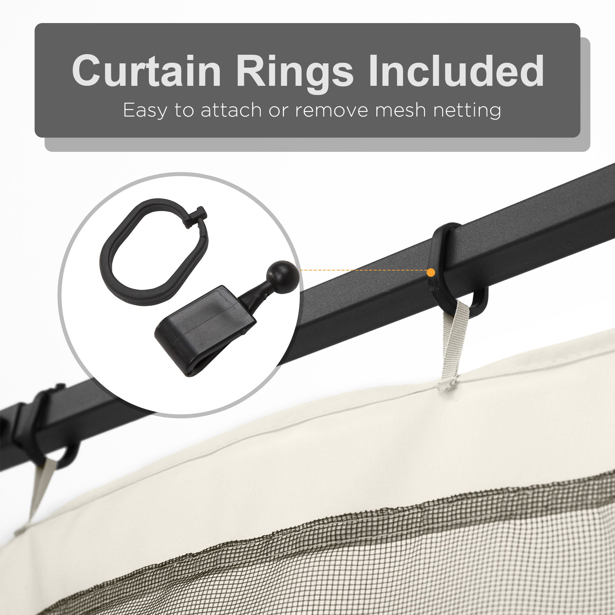 Universal Replacement Mesh Sidewall for 10x10 Gazebo Canopy - White