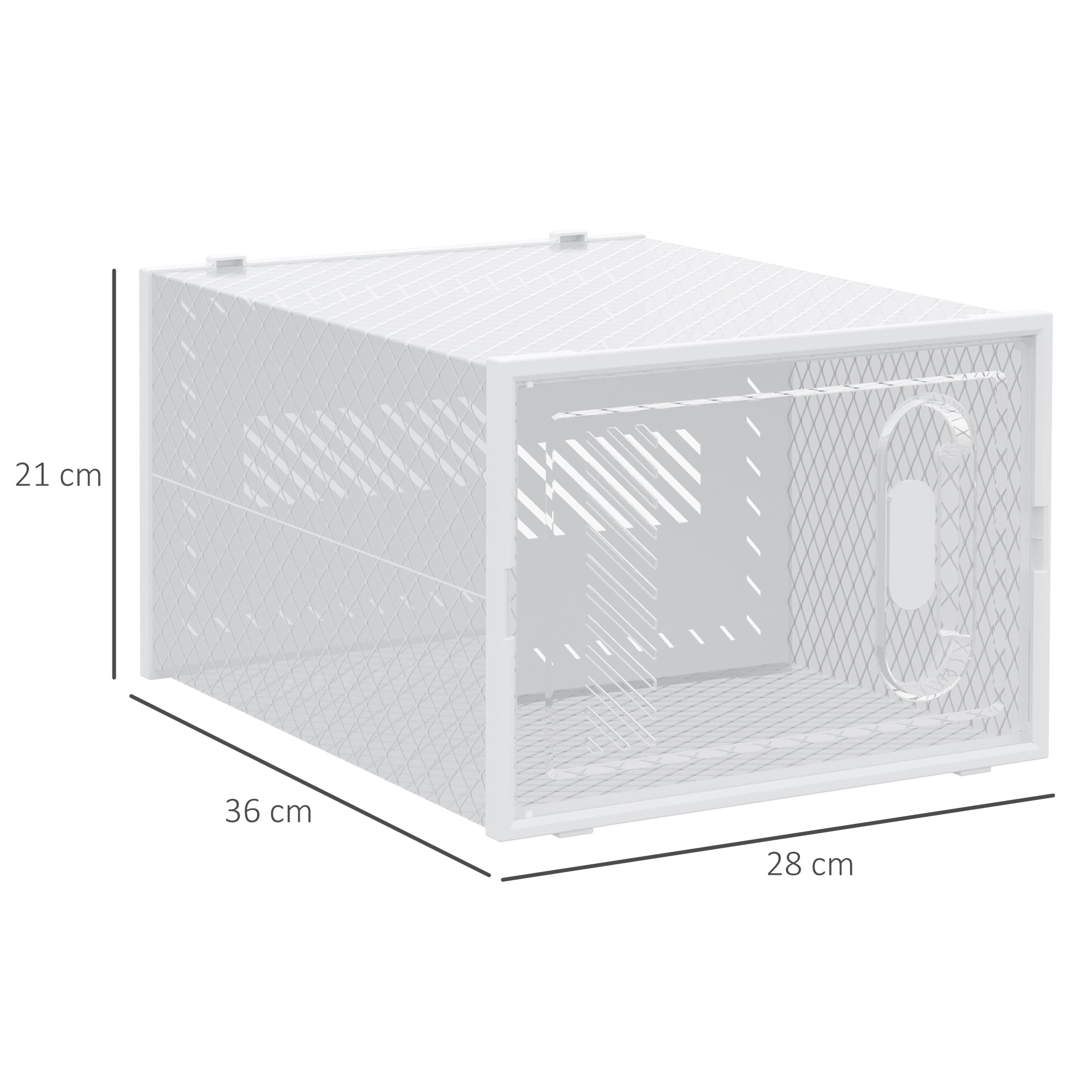 8PCS Clear Shoe Box, Plastic Stackable Shoe Storage Box for UK/EU Size up to 12/46 with Magnetic Door for Women/Men, 28 x 36 x 21 cm