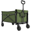 81L Festival Trolley on Wheels, Compact Garden Folding Trolley Cart with Adjustable Handle 80L Green