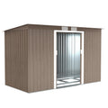 9ft x 4ft Metal Garden Shed with Foundation Kit and Ventilation - Light Grey Wood Grain