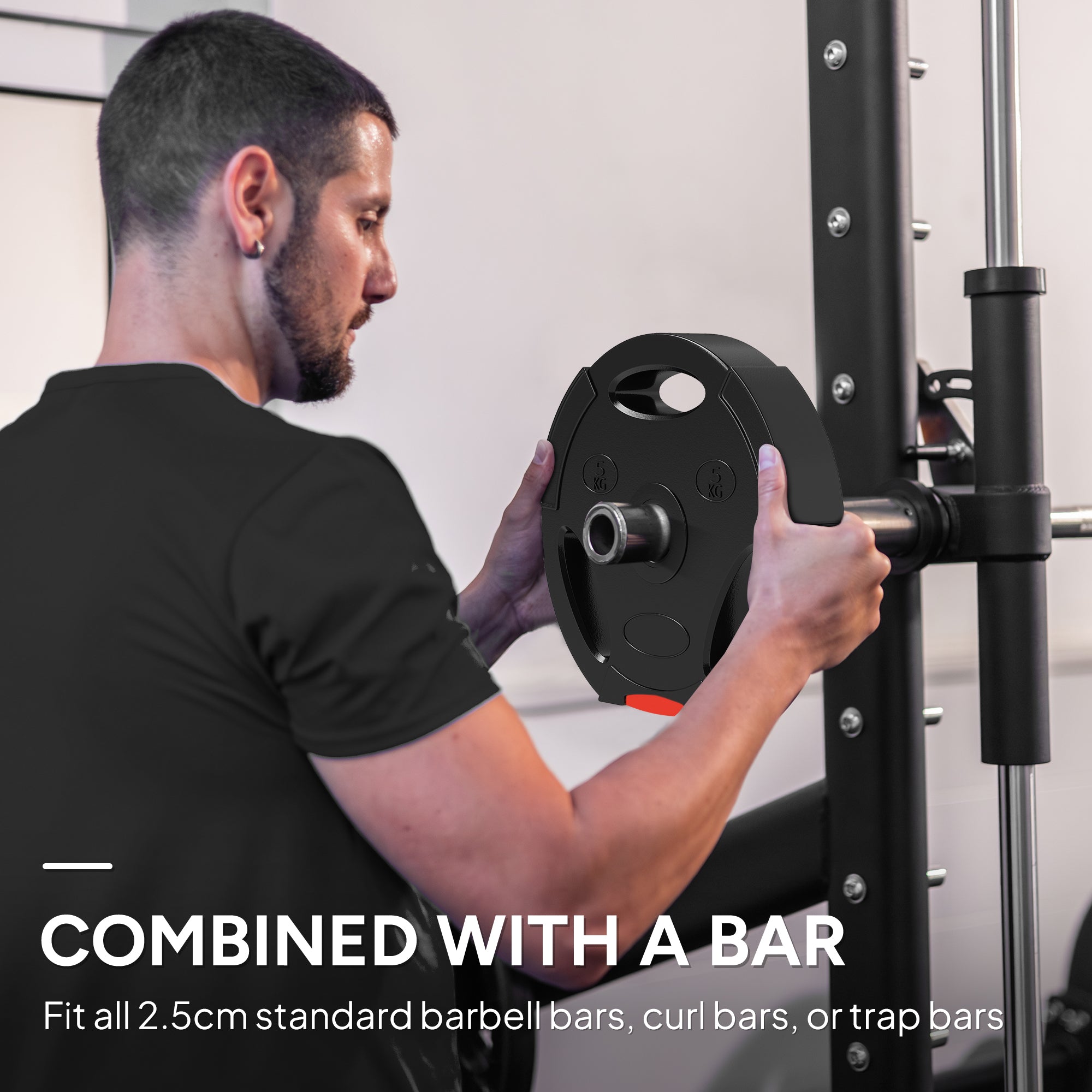 Weight Plates Set, with Two 7.5kg and Two 5kg weights, Black