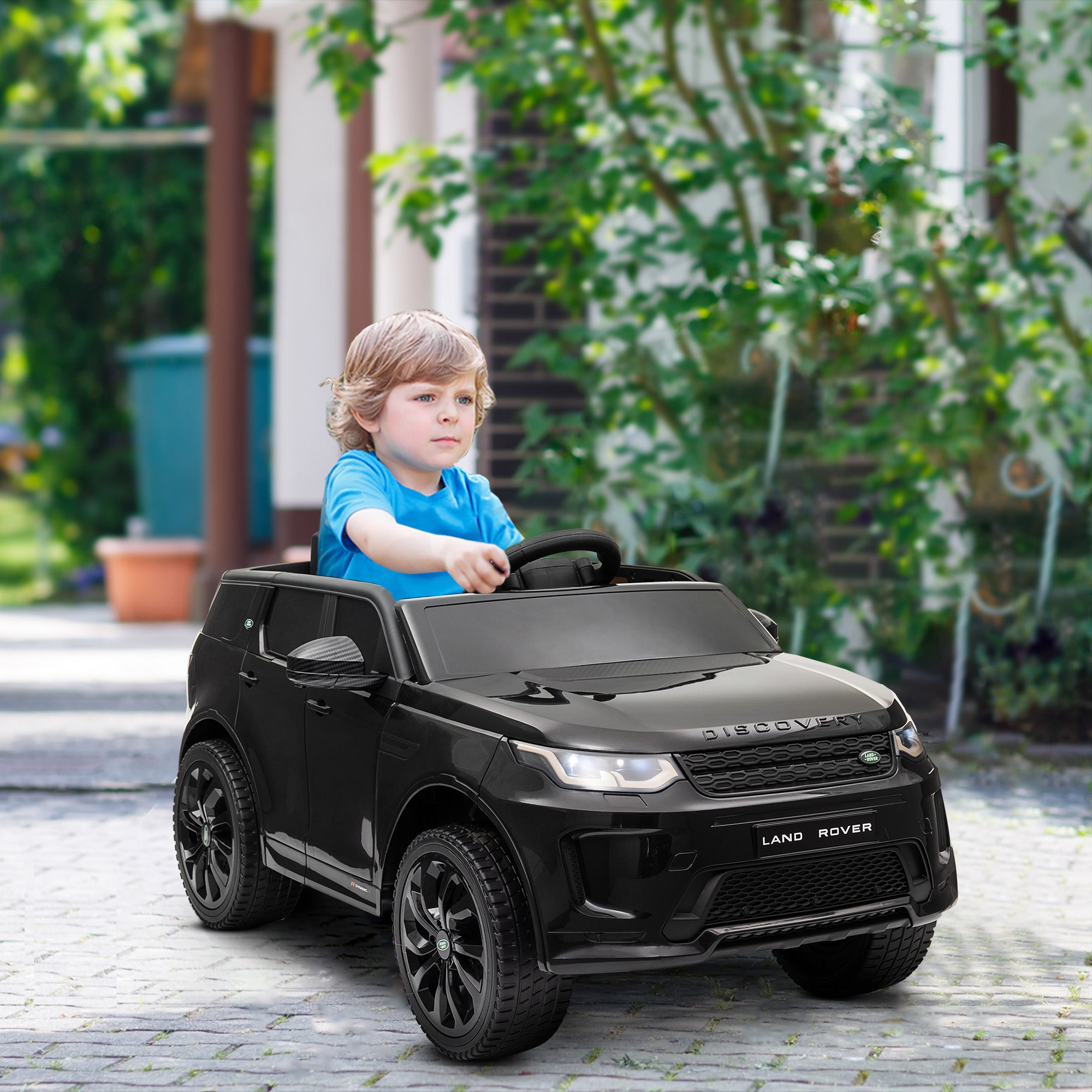 Land Rover Discovery Sport Licensed 12V Kids Ride on Car w/ Remote Control, Lights Music Horn, for 3-6 Years Black