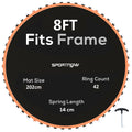 8ft Trampoline Replacement Mat with 42 V-Hooks & Spring Pull Tool for 14cm Springs - Orange
