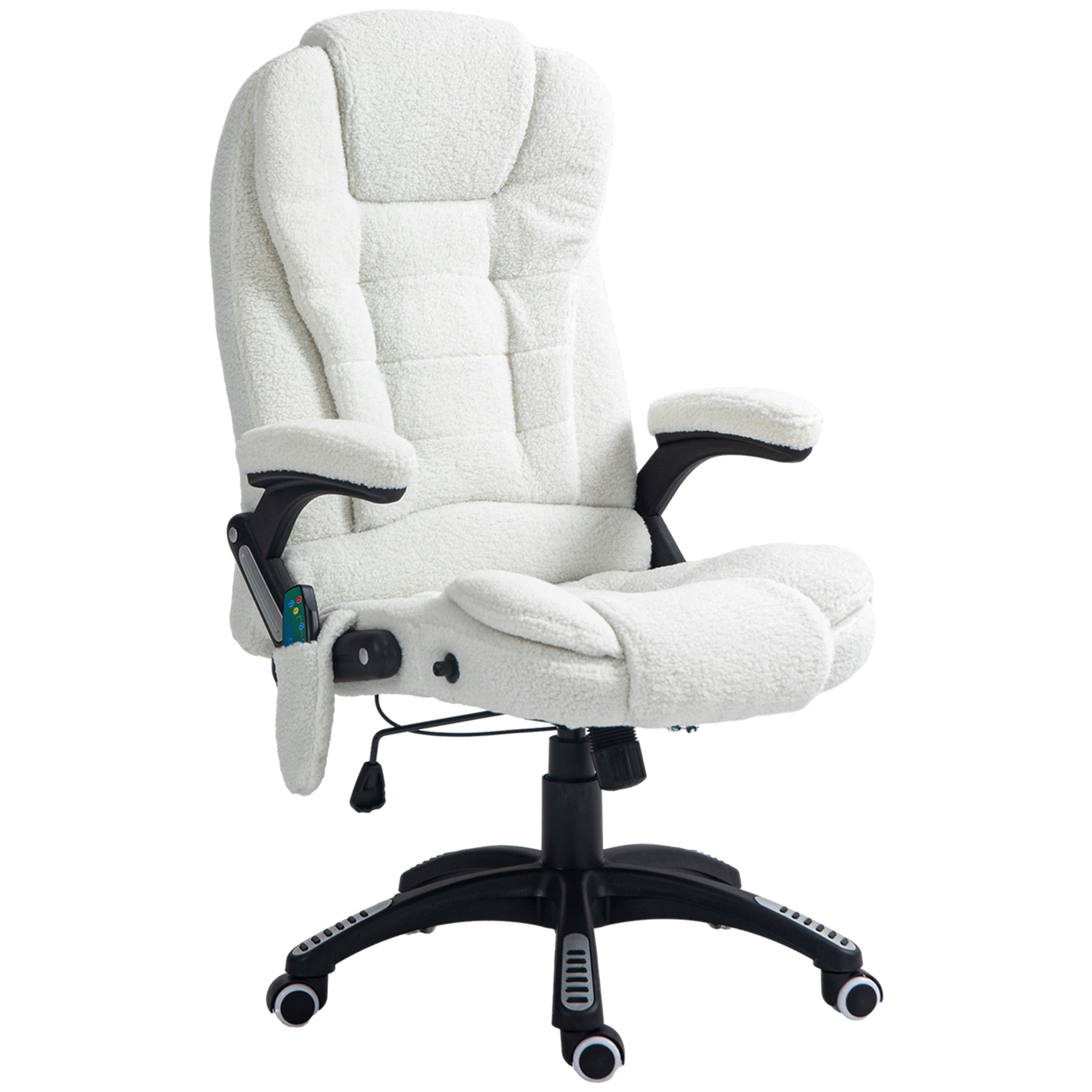 Boucle Six-Point Massage Office Chair - White