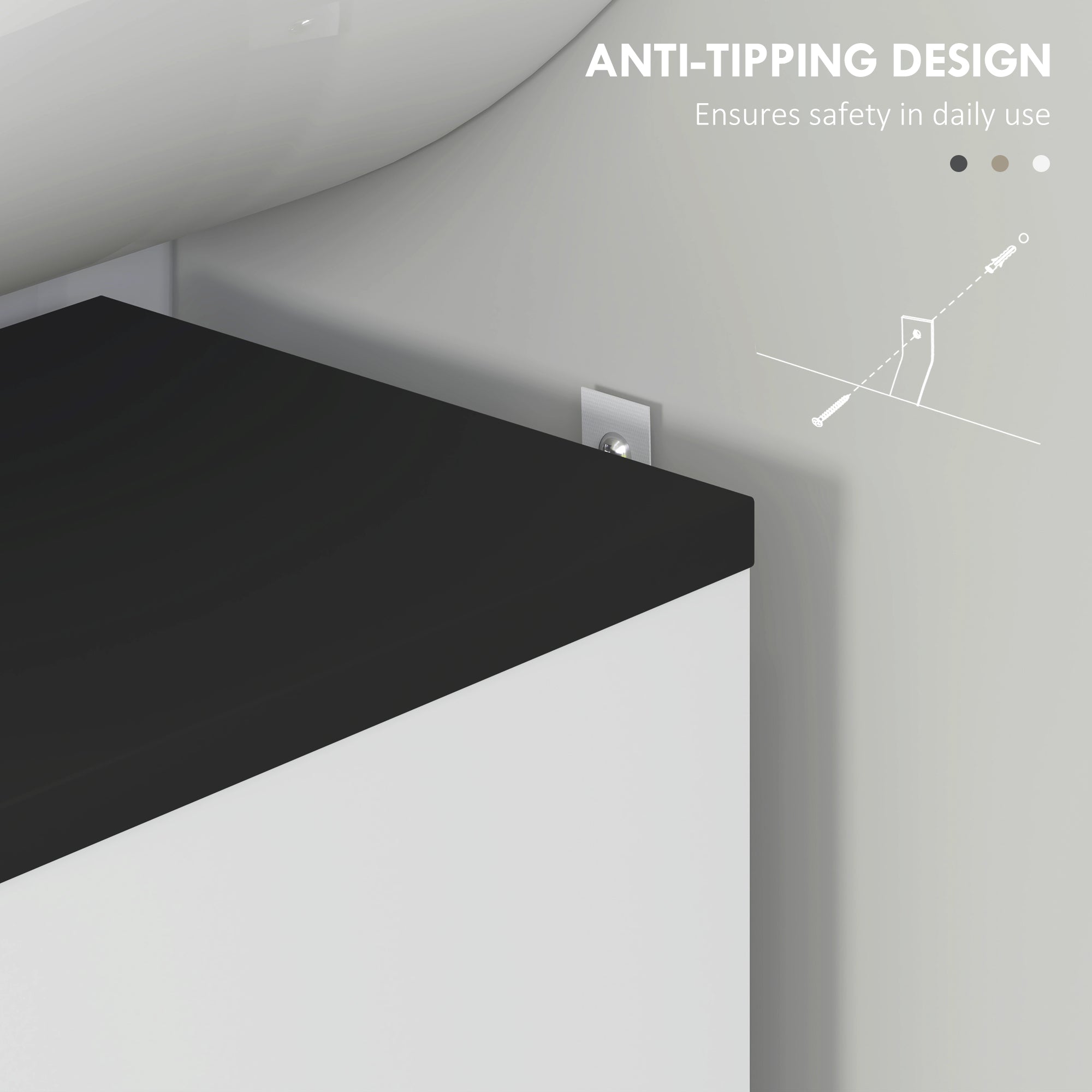 Modern Under-Sink Bathroom Cabinet - High Gloss White