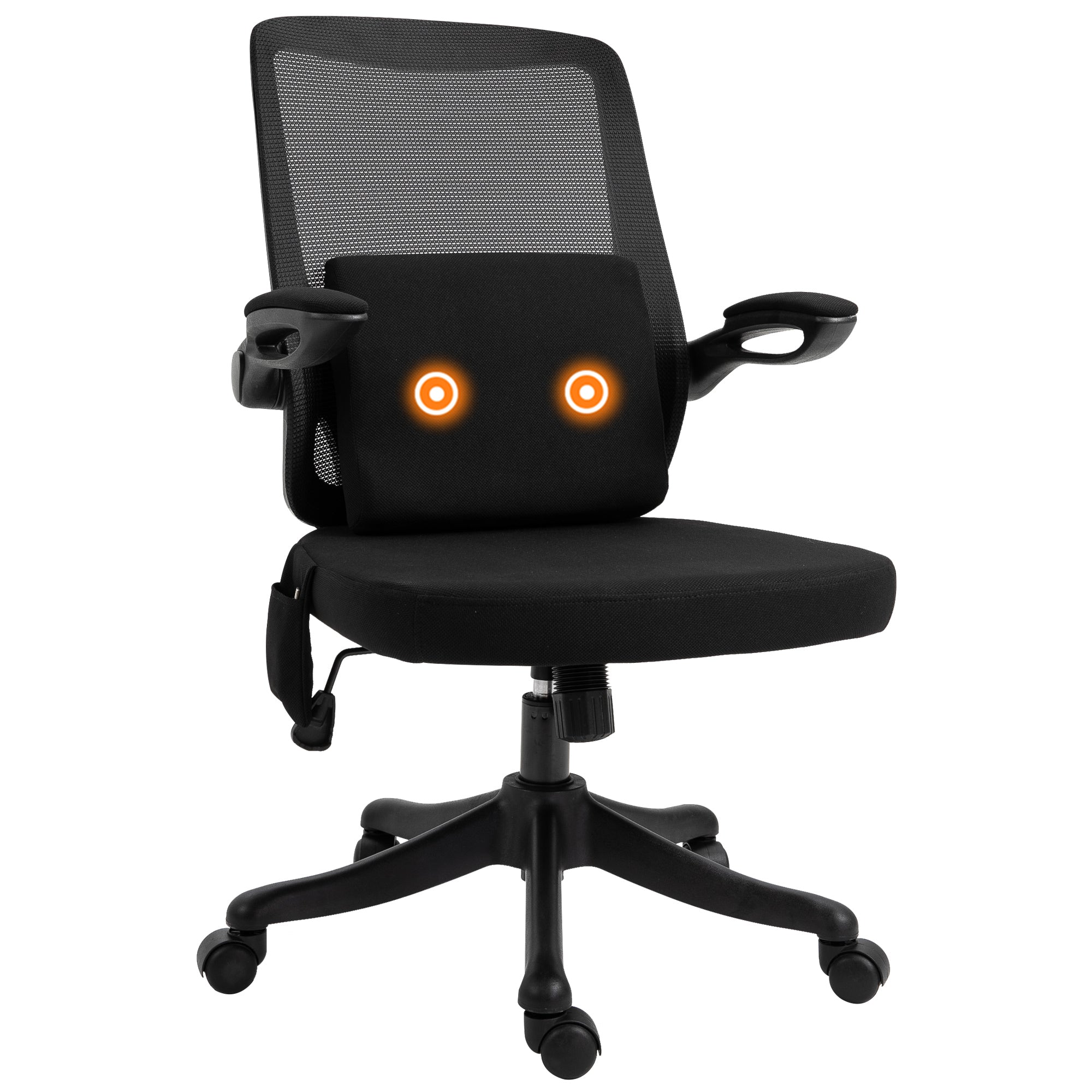 Office Chair 2-Point Massage Executive Ergonomic USB Power Mesh Design 360° Swivel with Lumbar Support, Black