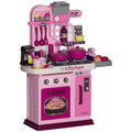 Kids Kitchen Playset with 33 Accessories, Lights, Sounds & Storage for Ages 3-6 - Pink