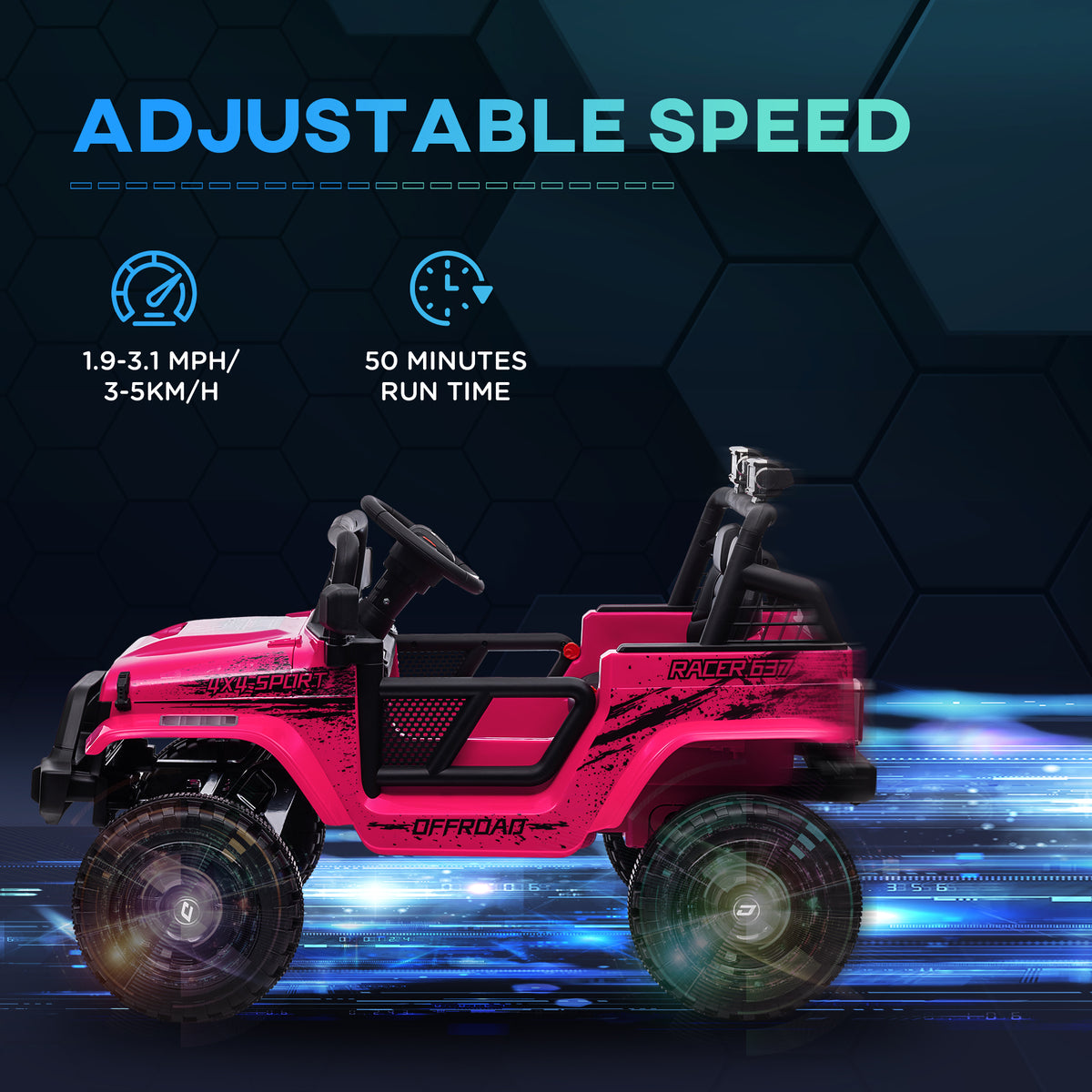 12V Kids Electric Ride-On Truck with Remote, Music, Horn & Lights - Pink