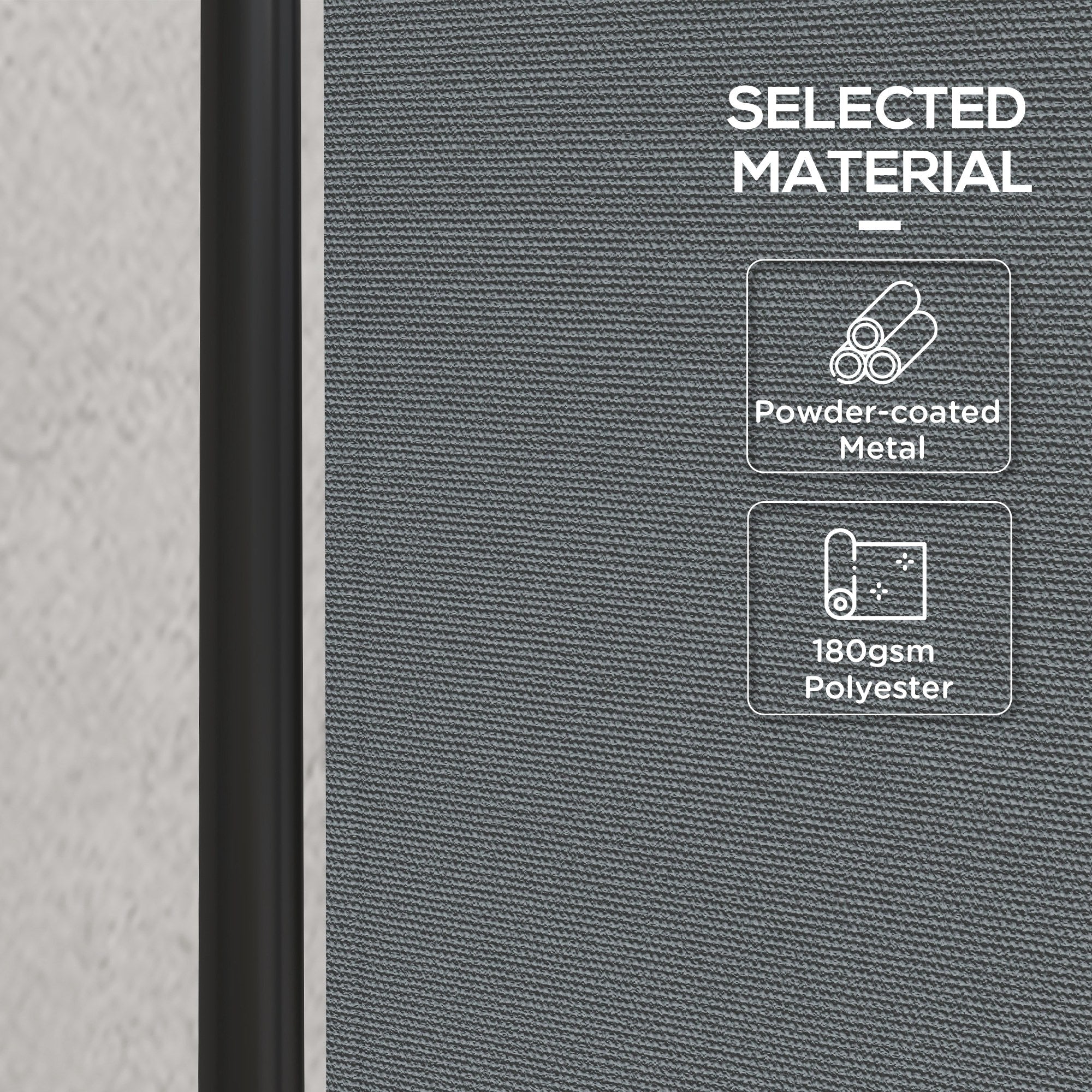 4 Panel Folding Garden Divider Privacy Screen with Wide Feet - Dark Grey