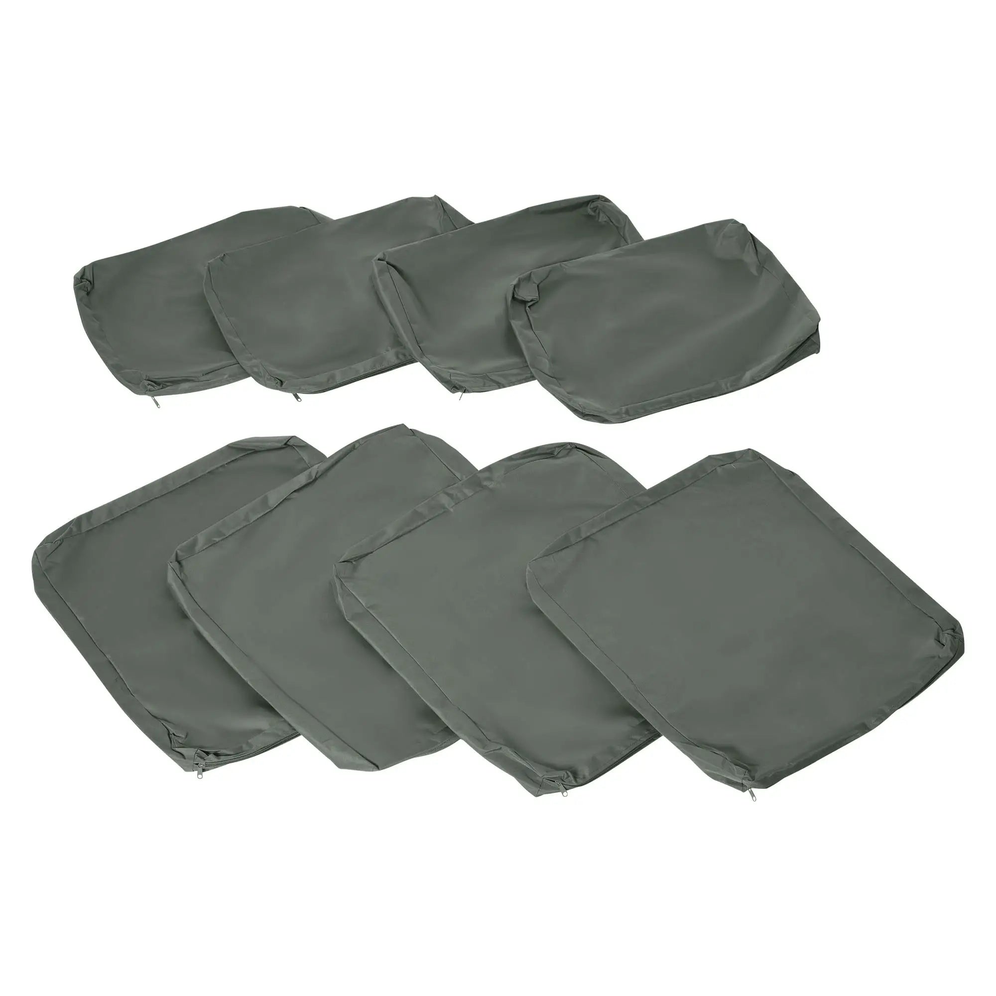 Set of 8 Durable Waterproof Polyester Outdoor Rattan Cushion Covers - Deep Grey