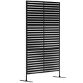 Decorative Privacy Fence Screen, Metal Outdoor Privacy Screen Climbing Plant Trellis with Stand, 122 x 198 cm, Black