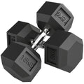 2x15KG Rubber Hex Dumbbell Portable Hand Weights Dumbbell Home Gym