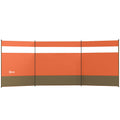 Camping Windbreaker with Clear Windows, Carry Bag and Steel Poles, for Beach Caravan Campervan, 440 x 140cm, Orange