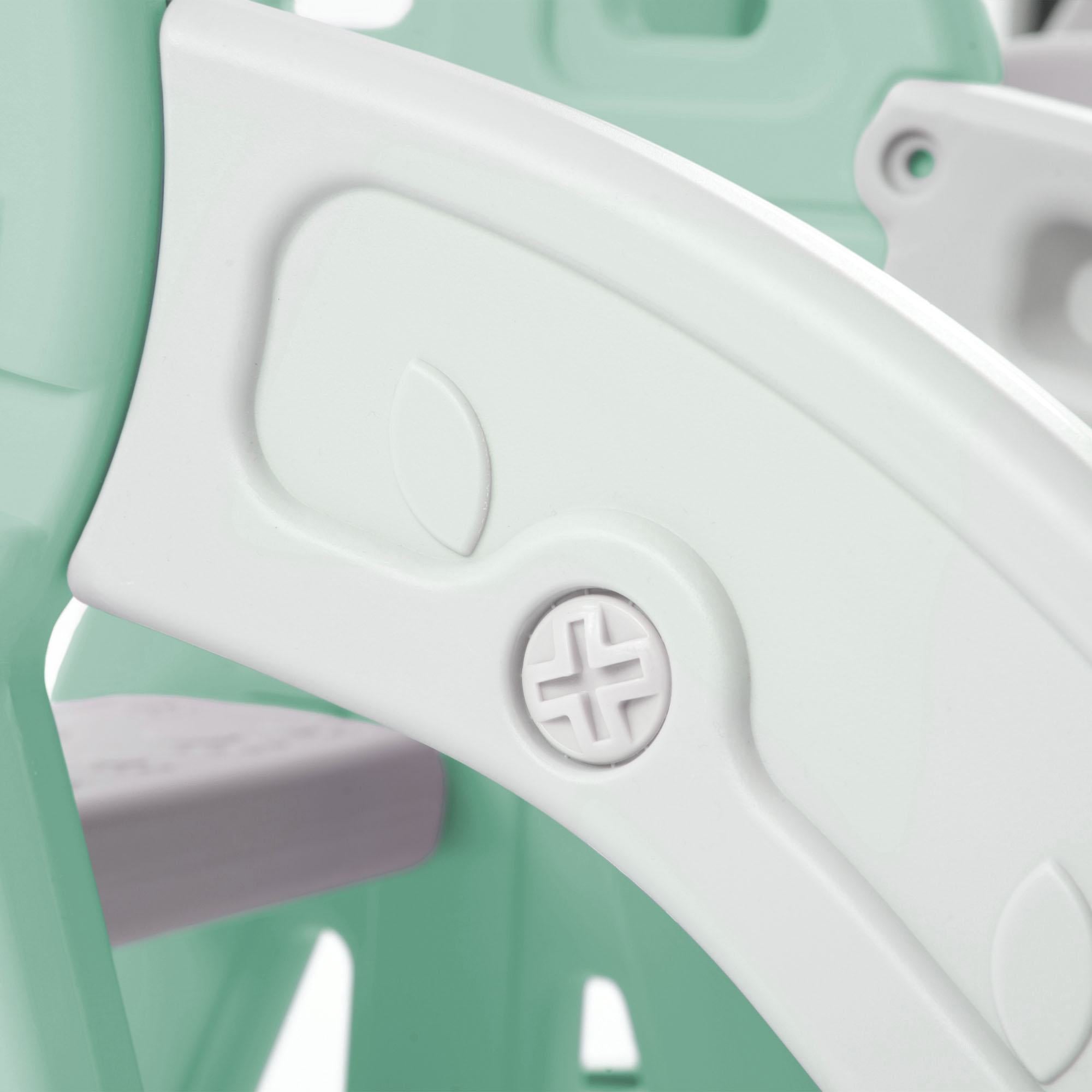 4-in-1 Children's Slide and Swing Set with Basketball Hoop and Climbing Ladder, Garden Slide Toddlers Climber, 140L x 118W x 102H cm, Green