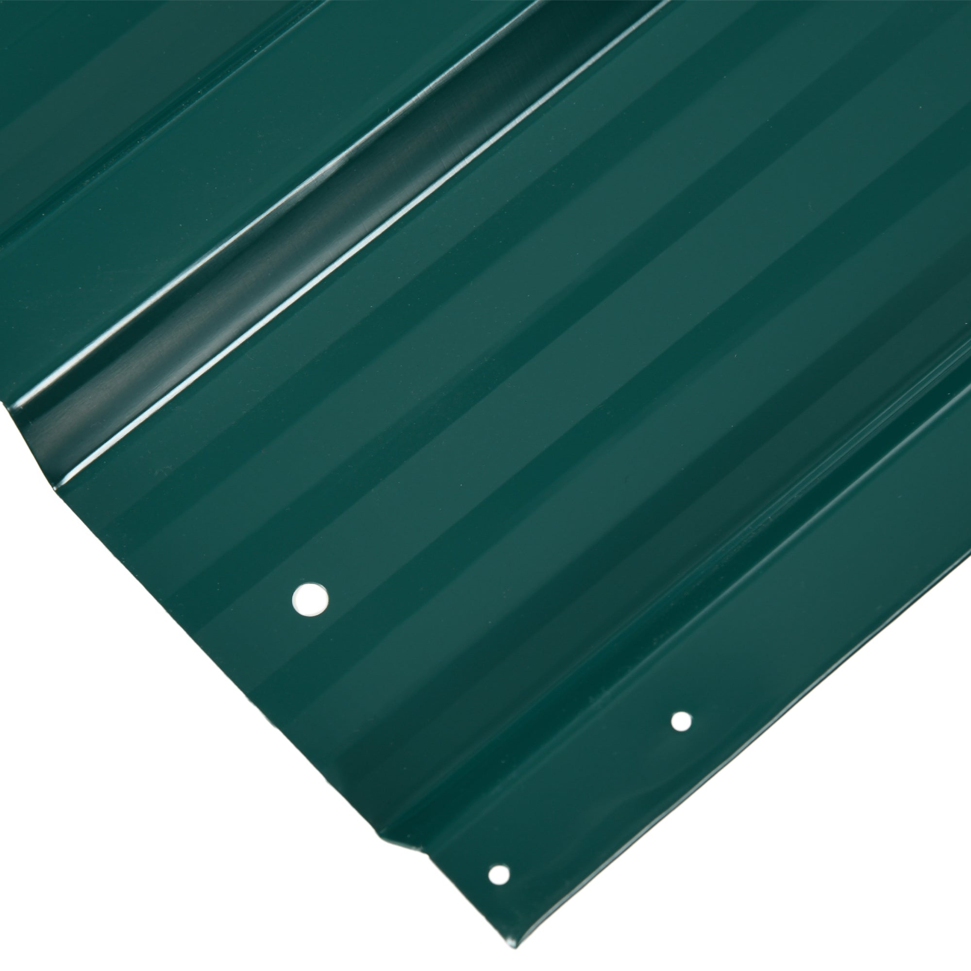 Set of 12 Corrugated Steel Roof Sheet Panels - Green