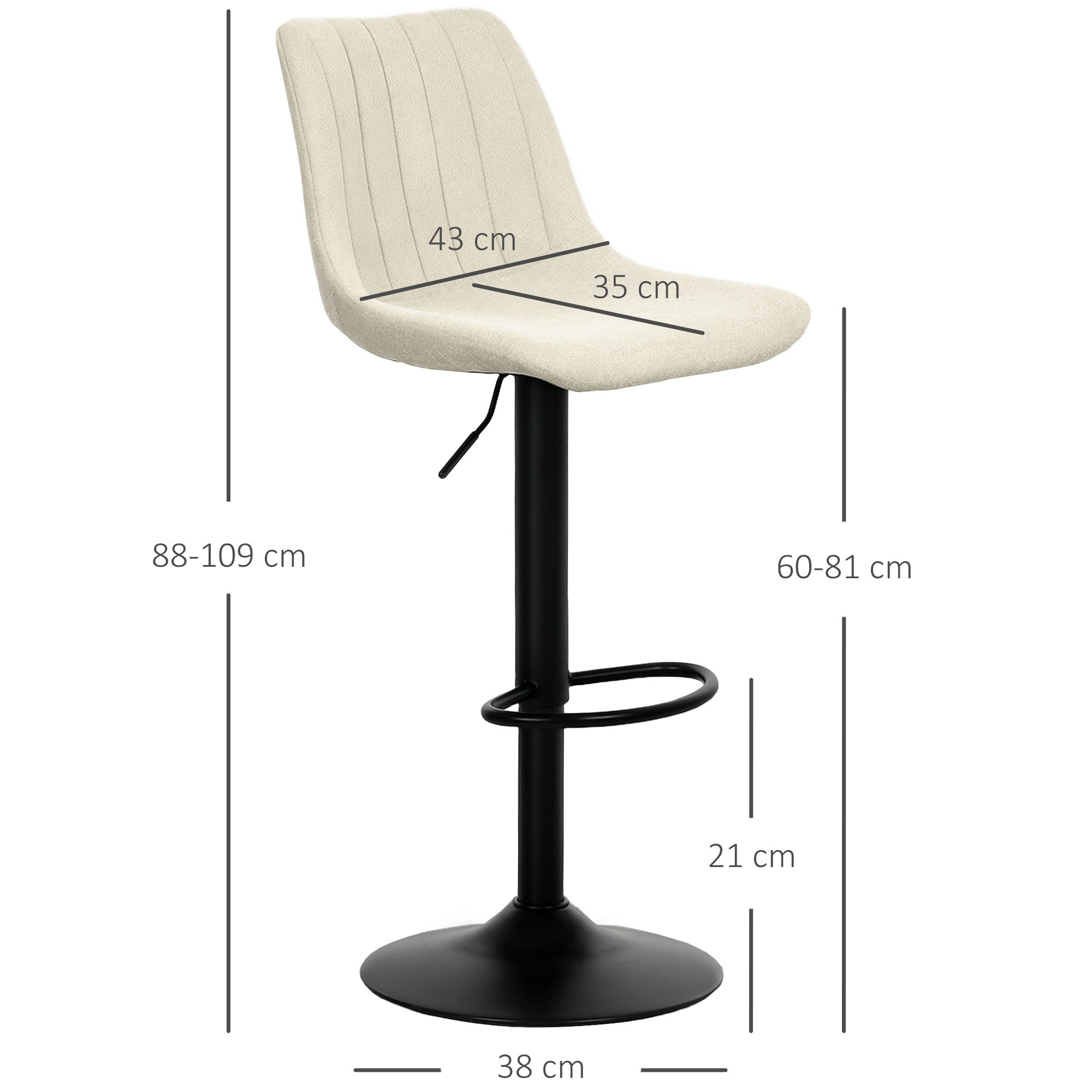 Set of Two Chenille-Feel Tub Bat Stools - Beige