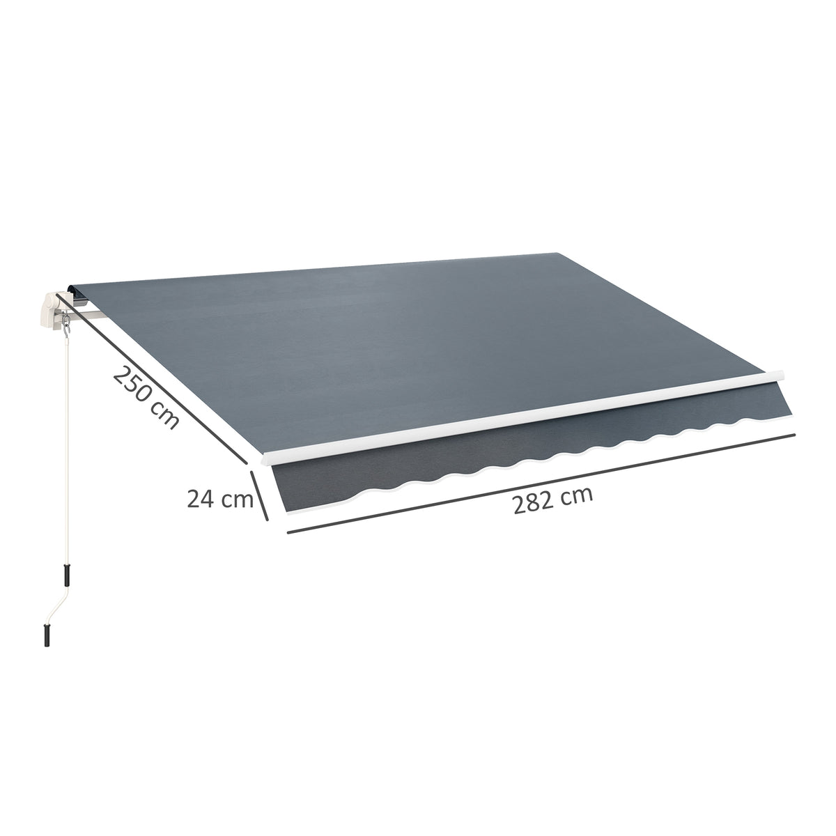 3 x 2.5 m Awning Replacement Canopy Water Resistant UPF 50+ Sun Shade Cover - Grey