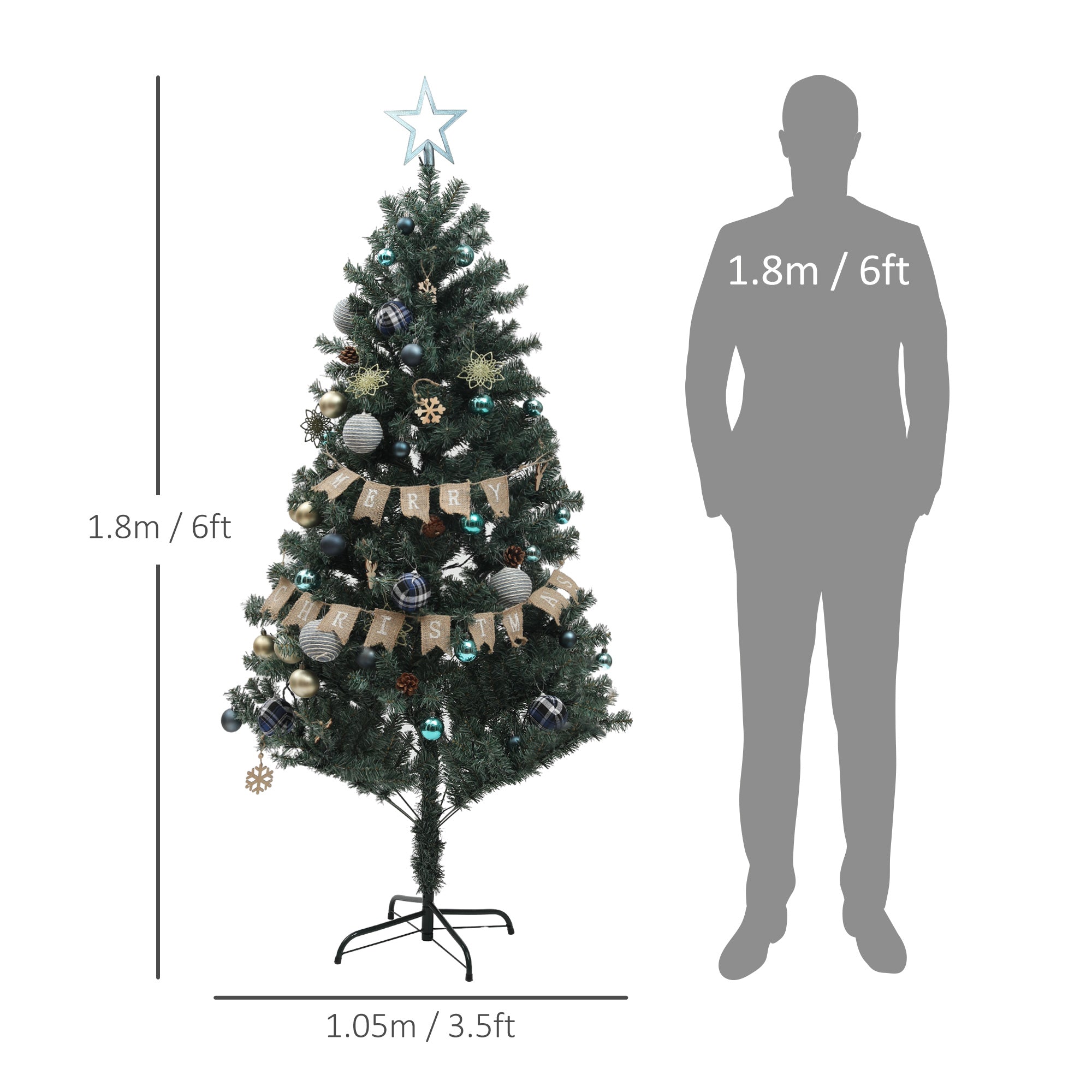 6ft Pre-Lit and Decorated Christmas Tree