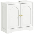 Under Sink Bathroom Cabinet with 2 Arch Doors - White