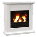 Bioethanol Fire Heater with White Mantelpiece - White