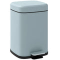 12L Modern Boxy Metal Kitchen Bin with Pedal and Soft-Close Lid - Light Green
