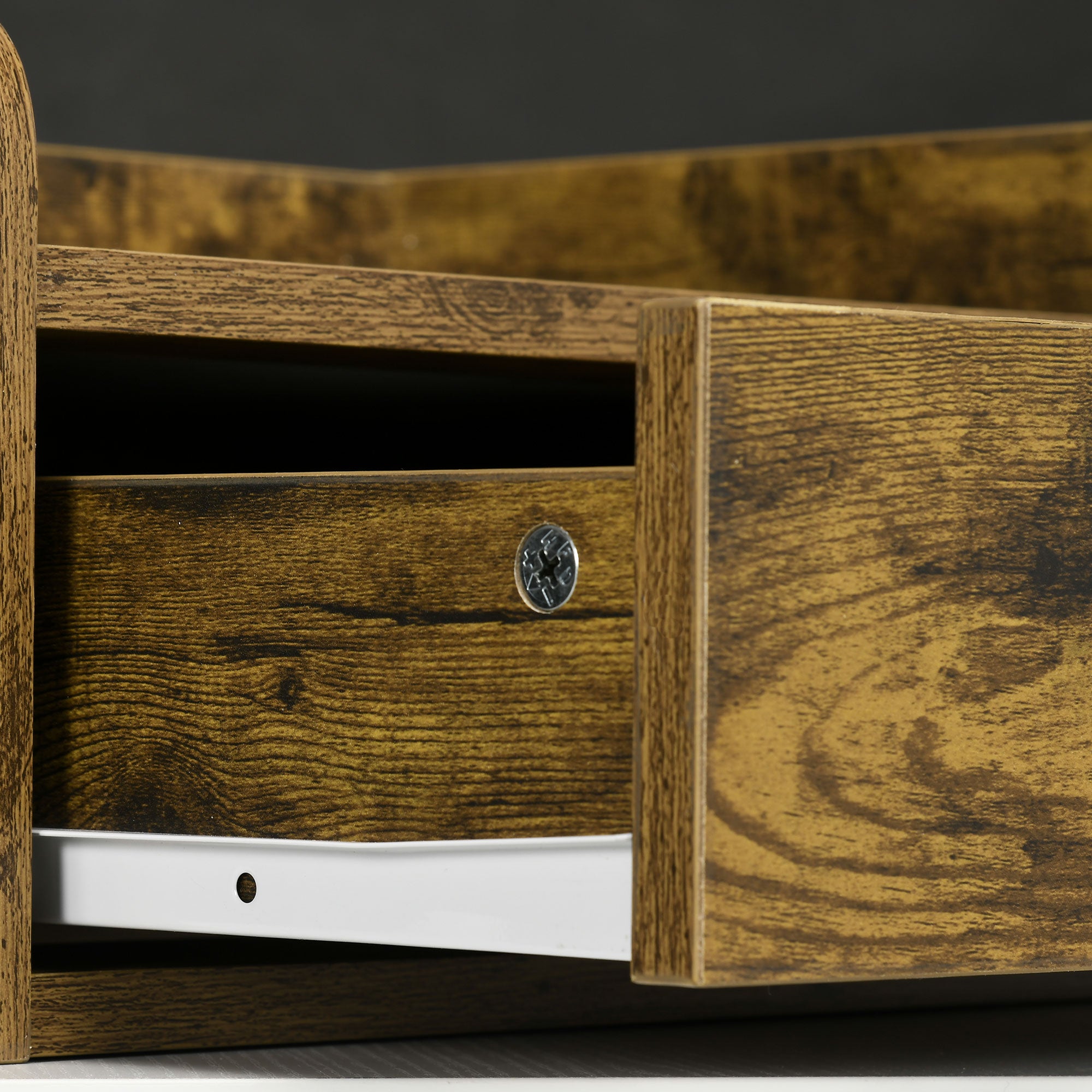 Floating Nightstand Set of 2 Wall Mounted Bedside Table with Storage Drawer for Bedroom, Rustic Brown