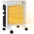 2kW Electric Space Heater with Adjustable 10-45°C Temperature - White