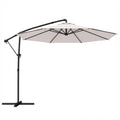 3 m Garden Cantilever Parasol with Cover, Round Overhanging Umbrella with 360° Rotation, Tilt, Cream White
