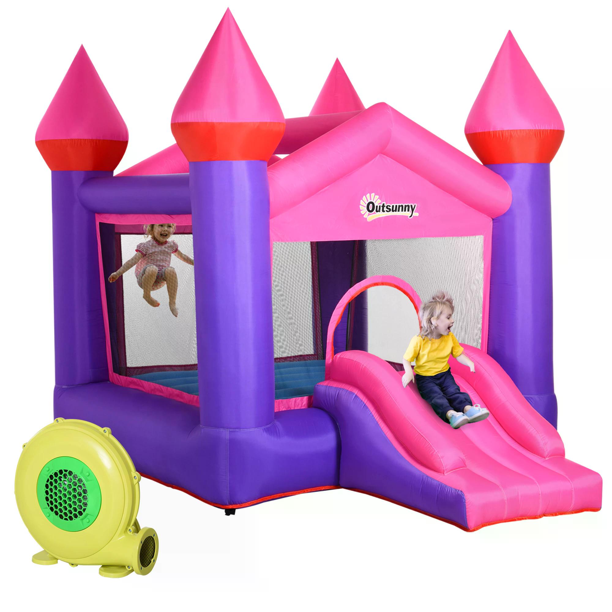 Bounce Castle Inflatable Trampoline Slide for Kids w/ inflator 3.5 x 2.5 x 2.7m