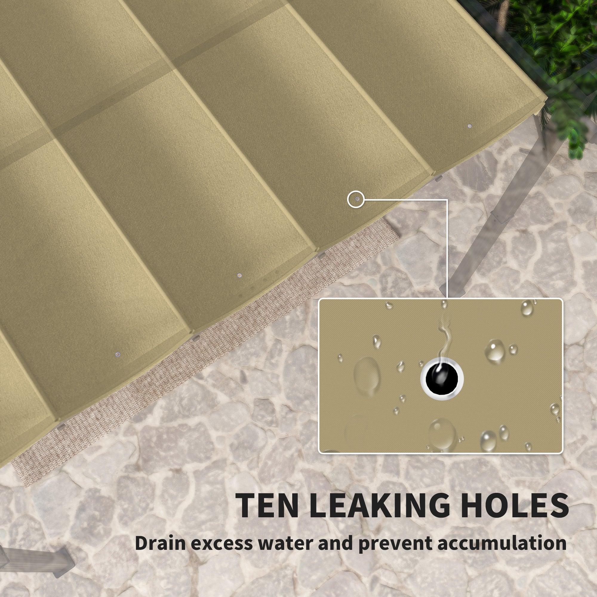 Retractable Pergola Canopy Replacement 4x3 Metre Polyester Tan