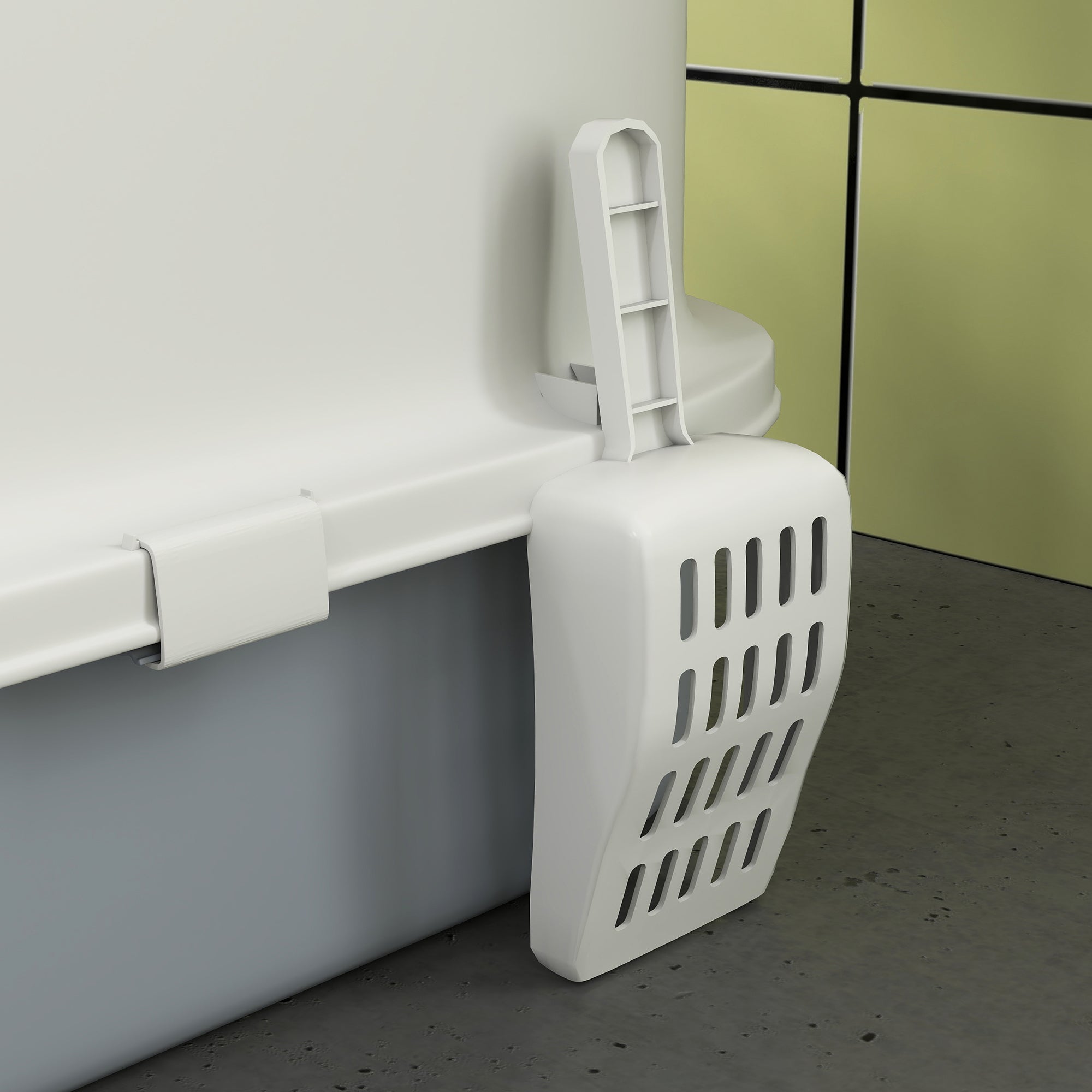 Top Entry Cat Litter Box with Lid, Scoop & Deodorisation Bags - Grey White Black