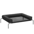 Elevated Dog Bed with Removable Bolsters, Raised Dog Bed for Small Breeds, Portable Indoor & Outdoor Pet Cots, Black