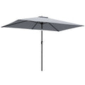 Garden Parasol, Parasol Umbrella with Crank Handle, Tilt Function, Polyester Canopy, Light Grey