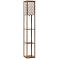 Three-Shelf Standing Lamp - Rustic Brown/White