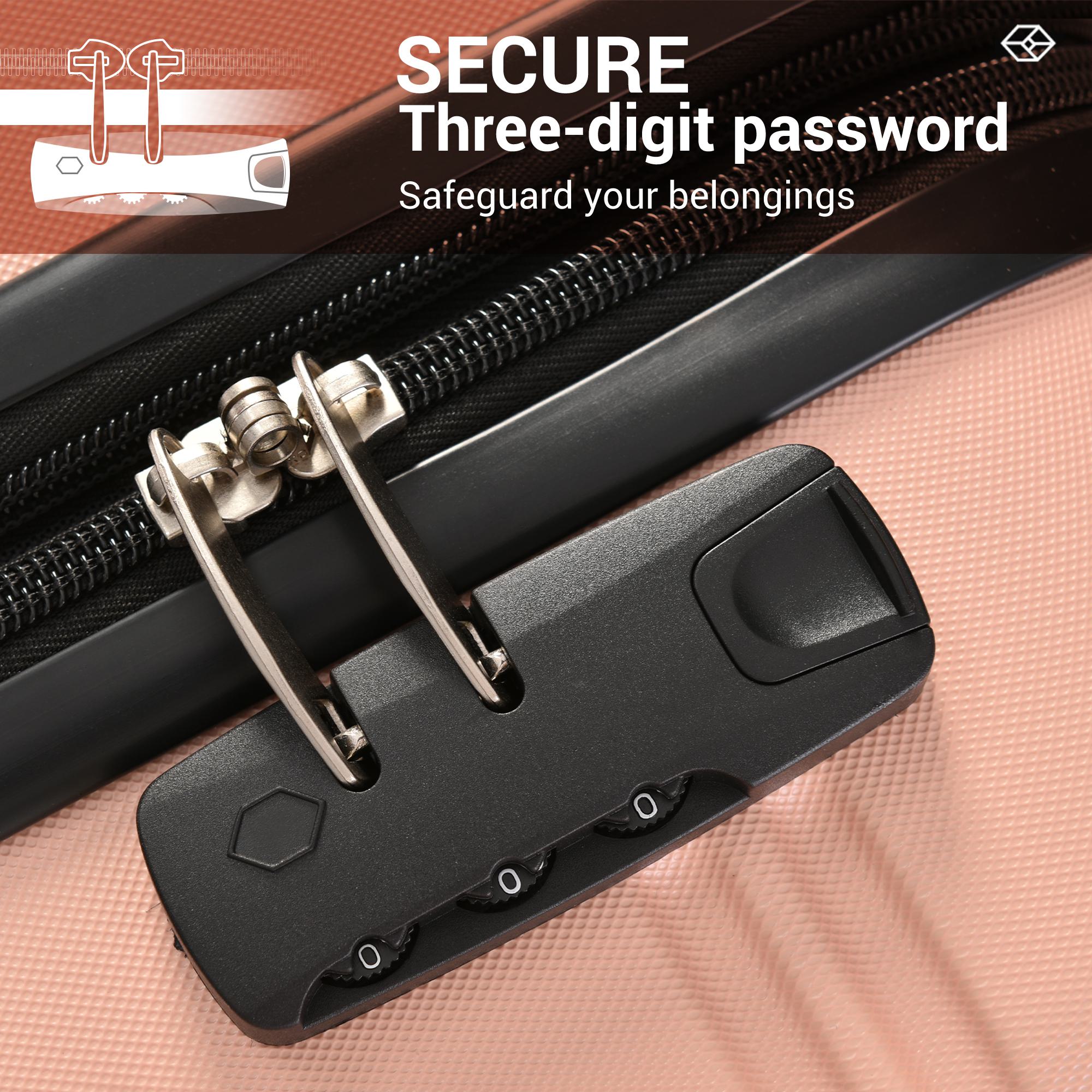 20" 4-Wheel ABS Hard Shell Travel Trolley Suitcase with Silent Universal Wheels, Luggage with Combination Lock, 35L × 23W × 57H cm, Pink