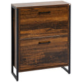 12-Shoe Two-Door Storage Cabinet with Flat Top - Wood-Effect