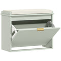 Elegant Six Shoe Bench, with Top Seat - Green