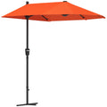 2 Metre Half Parasol Garden Umbrella with Crank Handle - Orange