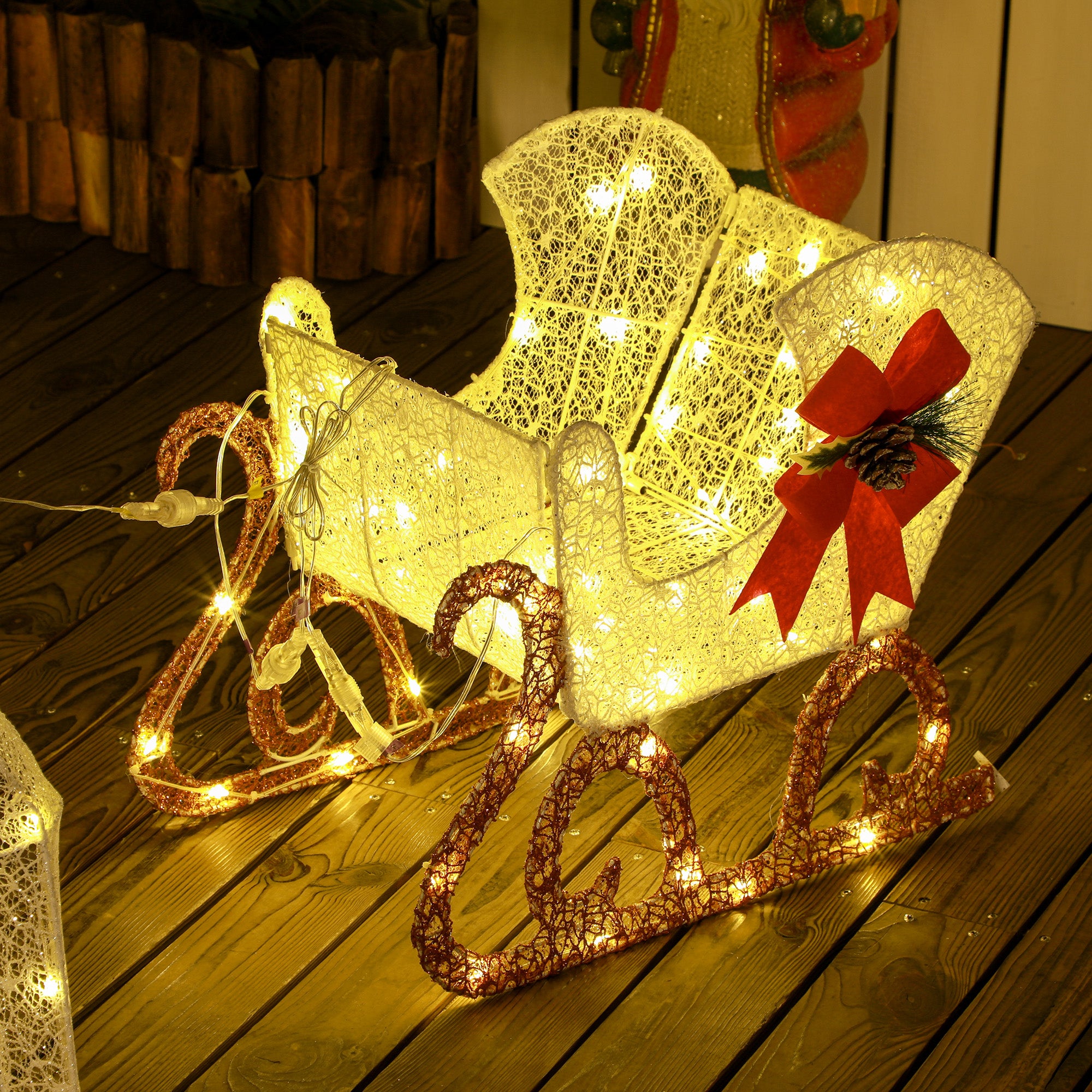 170 LED Light Reindeer and Sleigh Christmas Decoration